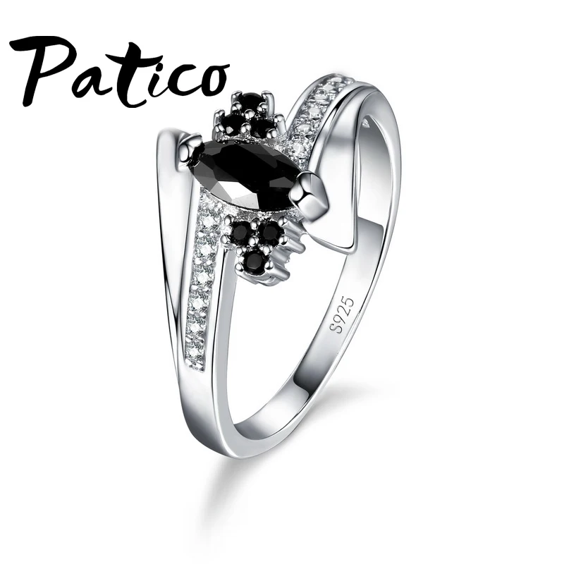 Newest Girl Engagement Rings Elegant Design White And Black CZ Crystal 925 Sterling Silver Women Wedding Jewelry
Newest Girl Engagement Rings Elegant Design White And Black CZ Crystal 925 Sterling Silver Women Wedding Jewelry