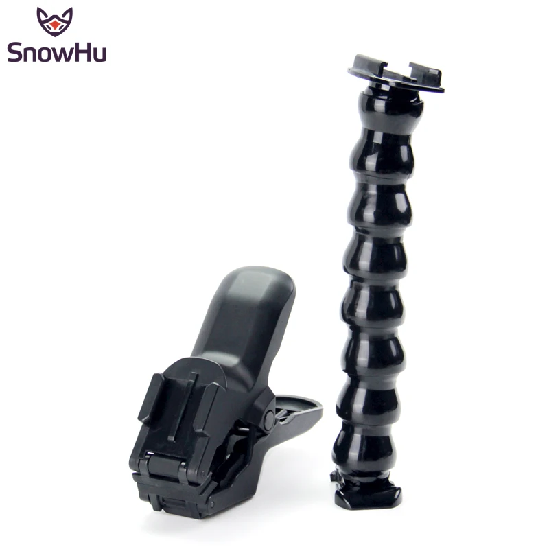 

SnowHu for Gopro Accessories Adjustable Neck +Jaws Flex Clamp Mount Flexible Tripod Go pro Hero 9 8 7 6 5 for Yi 4K SJ4000 GP152