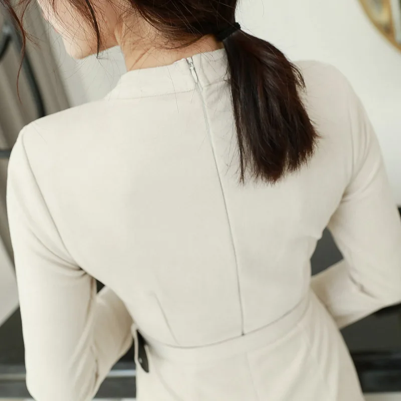 2021 Spring Bodycon Pencil Dresses Stand Collar Long Sleeve Sashes Womens Dress Bandage Office Lady Vintage Party Midi Dress
2021 Spring Bodycon Pencil Dresses Stand Collar Long Sleeve Sashes Womens Dress Bandage Office Lady Vintage Party Midi Dress