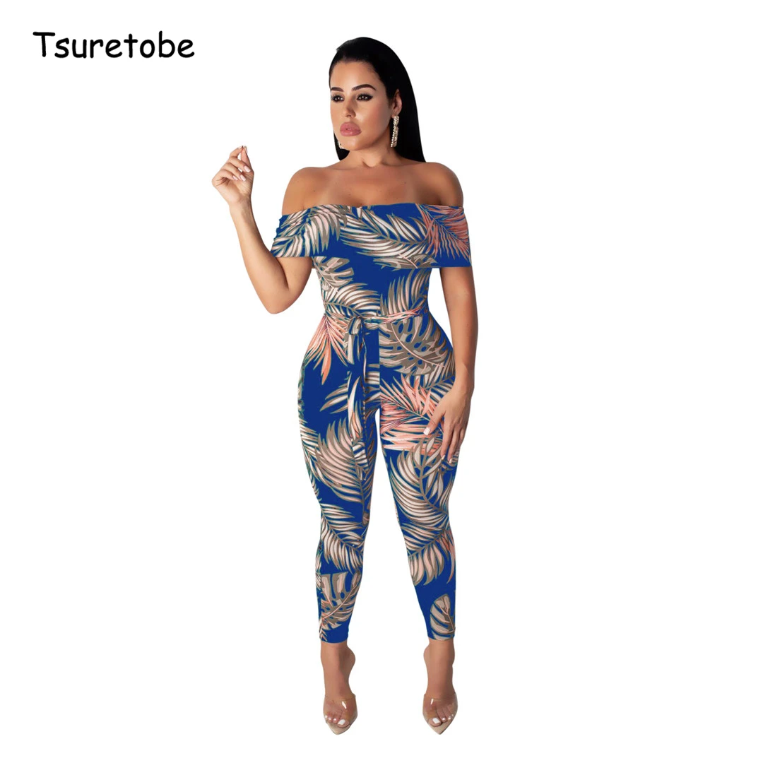 Tsuretobe Fashion Strappy Leaf Printed Jumpsuit Slash Neck Women Sexy High Waist Romper Strapless Bodycon Overalls Female
Tsuretobe Fashion Strappy Leaf Printed Jumpsuit Slash Neck Women Sexy High Waist Romper Strapless Bodycon Overalls Female