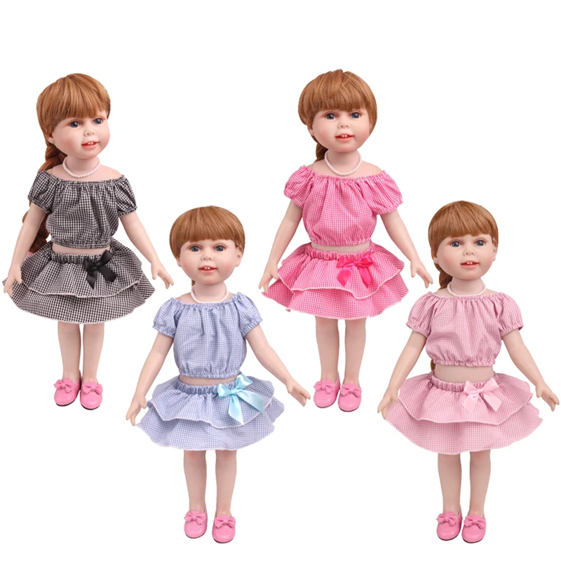 18 Inch American Doll Girls Clothes Plaid Suit Top + Cake Skirt Newborn Baby Toys Accessories Fit 40-43 Cm Boy Dolls Gift c773
18 Inch American Doll Girls Clothes Plaid Suit Top + Cake Skirt Newborn Baby Toys Accessories Fit 40-43 Cm Boy Dolls Gift c773