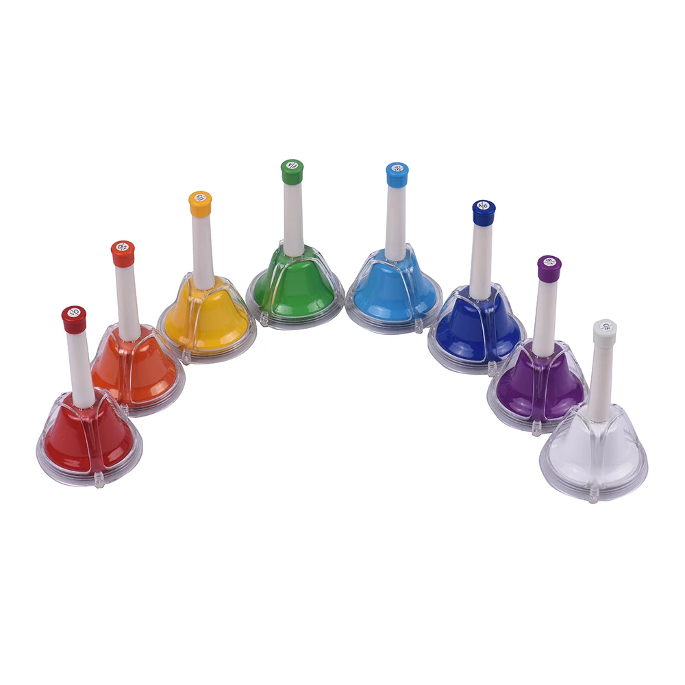 8 Note Handbell Diatonic Metal Bell Colorful Hand Percussion Bells Kit Musical Toy for Kids Children for Musical Learning
8 Note Handbell Diatonic Metal Bell Colorful Hand Percussion Bells Kit Musical Toy for Kids Children for Musical Learning
