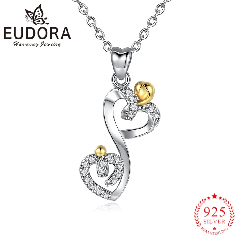 Eudora Real 925 Sterling Silver Luxury Heart Pendant Necklaces with Clear CZ Fashion Trendy Jewelry for Women Anniversary Gift
Eudora Real 925 Sterling Silver Luxury Heart Pendant Necklaces with Clear CZ Fashion Trendy Jewelry for Women Anniversary Gift