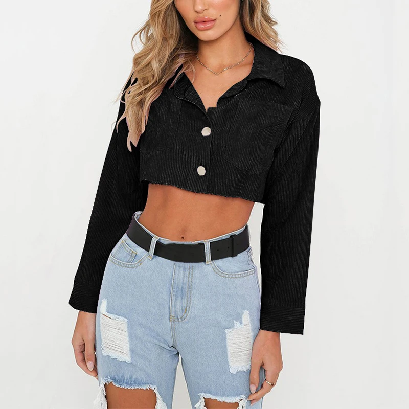 Sexy Bare Midriff Crop Tops Womens Turn-Down Collar Denim Solid Spring Button Pockets Streetwear Casual Short Shirt Coat 7Q1824
Sexy Bare Midriff Crop Tops Womens Turn-Down Collar Denim Solid Spring Button Pockets Streetwear Casual Short Shirt Coat 7Q1824