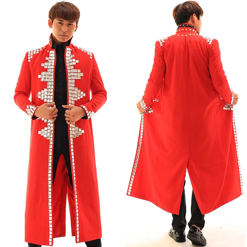 Male long jacket costumes Acrylic bead diamond coat outfit blazer personality nightclub tide singer dancer show stage party bar
Male long jacket costumes Acrylic bead diamond coat outfit blazer personality nightclub tide singer dancer show stage party bar