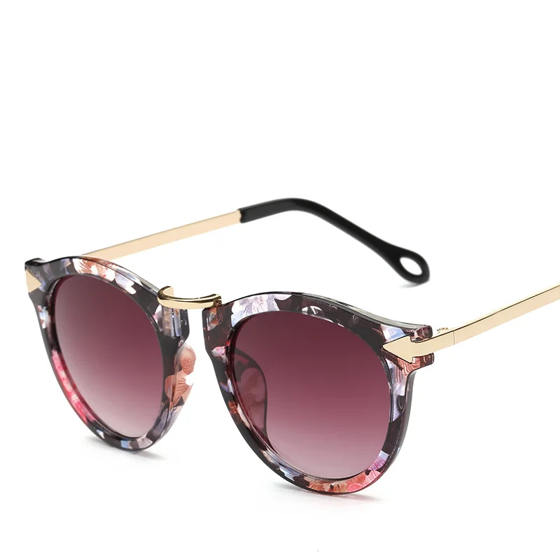 

Fashion Retro Sunglasses Metal Arrows Women Brand Design Metal Frame Color Film Reflective Lens Round Sunglasses UV400 2019