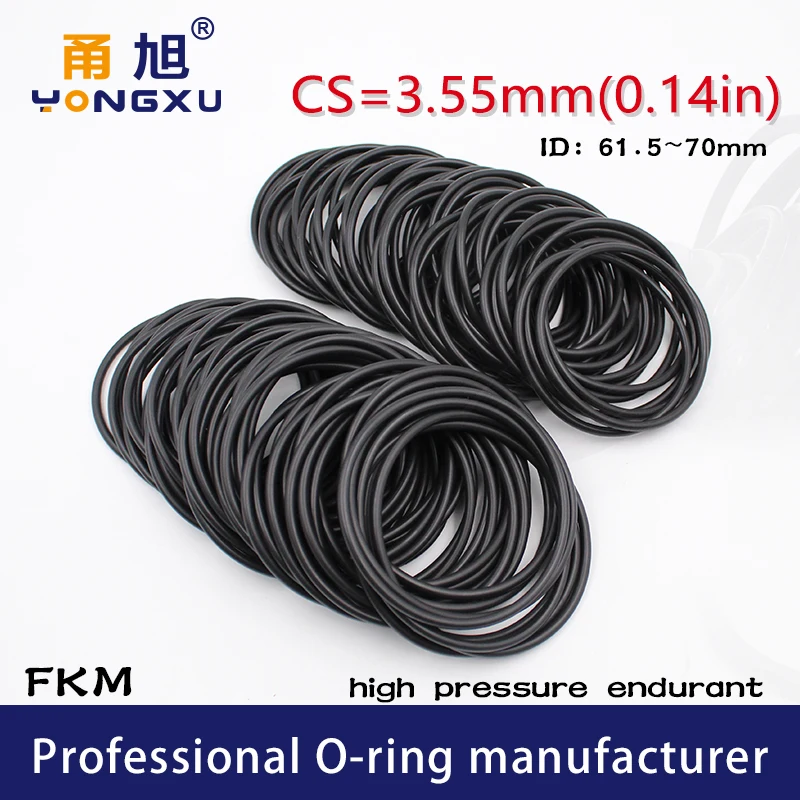 Fluorine rubber Ring Black FKM O-ring Seal CS3.55mm ID61.5/63/65/66/67/68/69/70*3.55mm ORing Gasket Oil Ring Fuel Sealing Washer
Fluorine rubber Ring Black FKM O-ring Seal CS3.55mm ID61.5/63/65/66/67/68/69/70*3.55mm ORing Gasket Oil Ring Fuel Sealing Washer