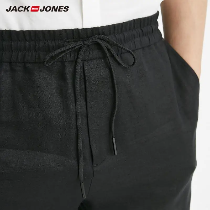 JackJones мужские весенне летние легкие льняные повседневные спортивные штаны C |