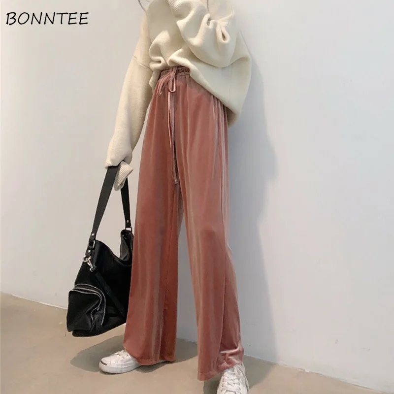 Pants Women All-match Korean Style Loose Retro Trendy Drawstring Velour High Quality Female Trousers 2020 Chic Womens Casual New
Pants Women All-match Korean Style Loose Retro Trendy Drawstring Velour High Quality Female Trousers 2020 Chic Womens Casual New
