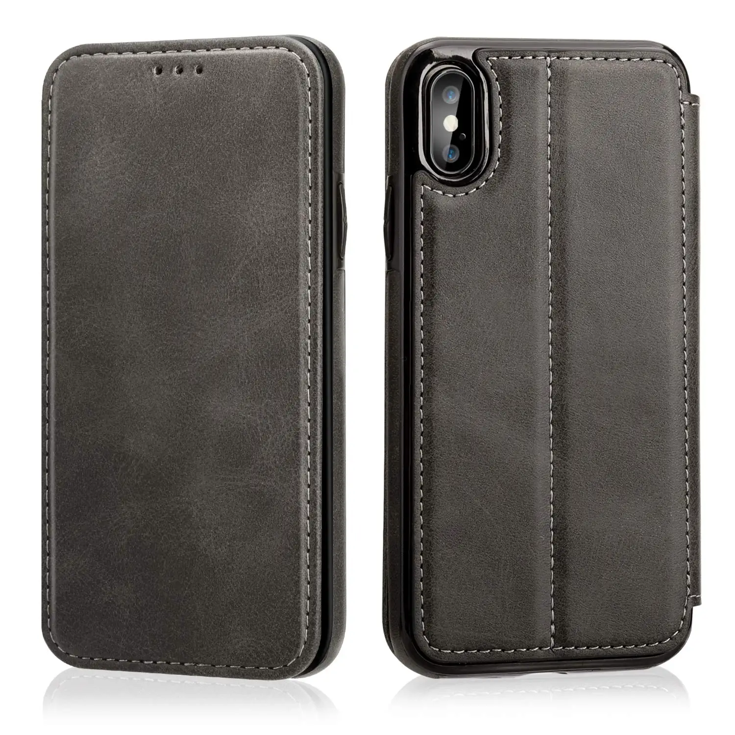 Кошелек из искусственной кожи для iPhone X Xs Max XR чехол книжка с откидной крышкой и