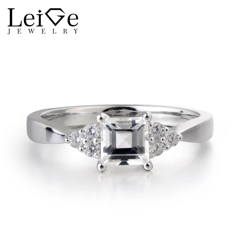 Leige Jewelry Genuine White Topaz Gemstone November Birthstone 925 Sterling Silver Square Cut Anniversary Rings For Woman
Leige Jewelry Genuine White Topaz Gemstone November Birthstone 925 Sterling Silver Square Cut Anniversary Rings For Woman