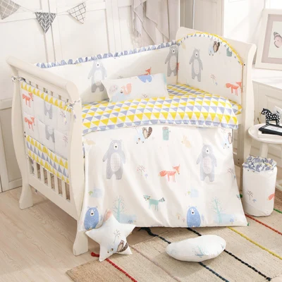 Cartoon bear 6-9pcs Cot Linen protetor de berco ropa cuna Baby Girl Bedding Set whole set
Cartoon bear 6-9pcs Cot Linen protetor de berco ropa cuna Baby Girl Bedding Set whole set