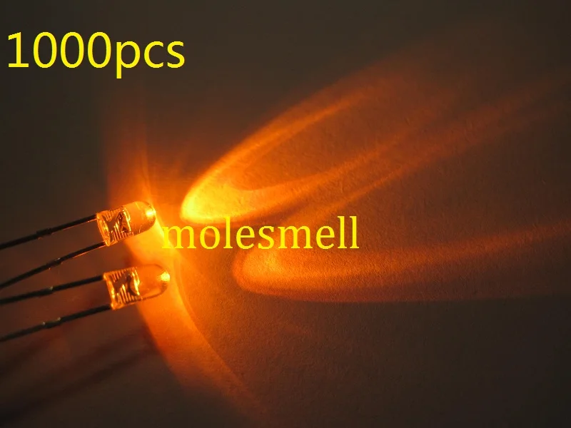 1000pcs 3mm Orange Round Flangeless Bright Water Clear LED Leds Lamp Light 2-Pin
1000pcs 3mm Orange Round Flangeless Bright Water Clear LED Leds Lamp Light 2-Pin