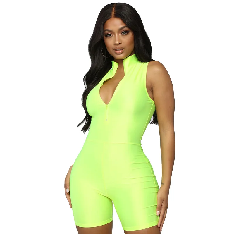2019 Summer women's sexy Bodysuits sleeveless nightclub Short Sleeved Skinny Rompers big Size Fluorescence Bodycon Jumpsuit a131
2019 Summer women's sexy Bodysuits sleeveless nightclub Short Sleeved Skinny Rompers big Size Fluorescence Bodycon Jumpsuit a131