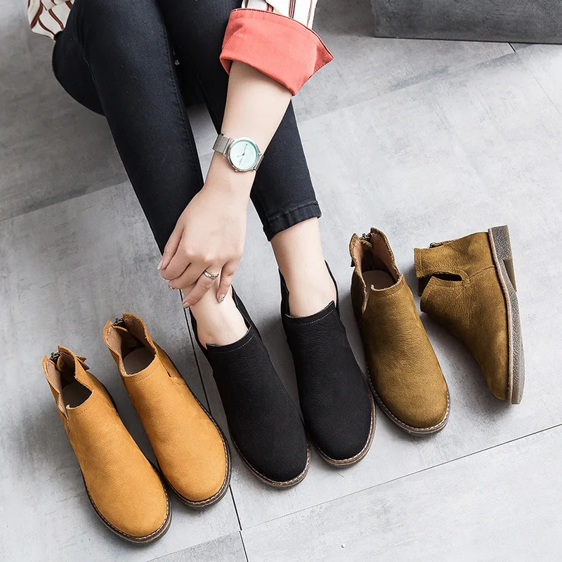 CuddlyIIPanda 2019 Autumn Genuine Leather Chelsea Boots Women Ankle Boots Top Quality Fashion Boots Cowhide Rear Zip Botas Mujer
CuddlyIIPanda 2019 Autumn Genuine Leather Chelsea Boots Women Ankle Boots Top Quality Fashion Boots Cowhide Rear Zip Botas Mujer
