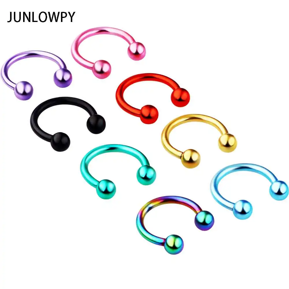 JUNLOWPY Horseshoe Rings 100pcs/lot mix 8 color Stainless Steel Ball Circulars Eyebrow Rings body jewelry Nose ring
JUNLOWPY Horseshoe Rings 100pcs/lot mix 8 color Stainless Steel Ball Circulars Eyebrow Rings body jewelry Nose ring