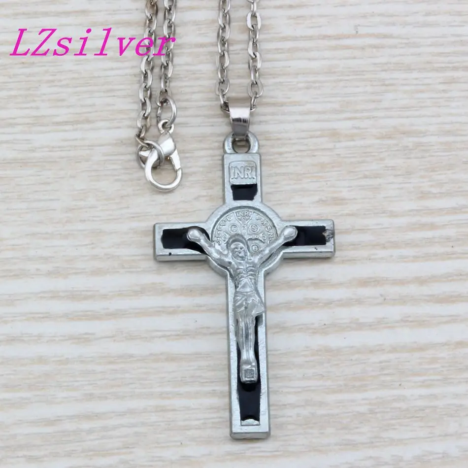 20pcs INRI Crucifix Black Enamel Saint Benedict Medal Cross Religious Pendant Necklaces 20 inches Chains 29x59mm C20
20pcs INRI Crucifix Black Enamel Saint Benedict Medal Cross Religious Pendant Necklaces 20 inches Chains 29x59mm C20