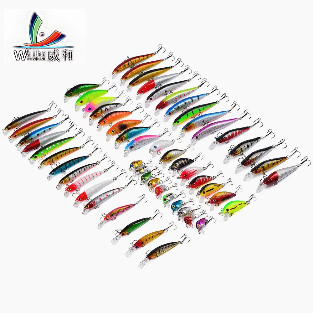 56 Pcs/Set Very Mixed Fishing Baits Model Mino Artificial Fishing Bait Crank bait Wobblers Fishing Professional Quality Fishing
56 Pcs/Set Very Mixed Fishing Baits Model Mino Artificial Fishing Bait Crank bait Wobblers Fishing Professional Quality Fishing