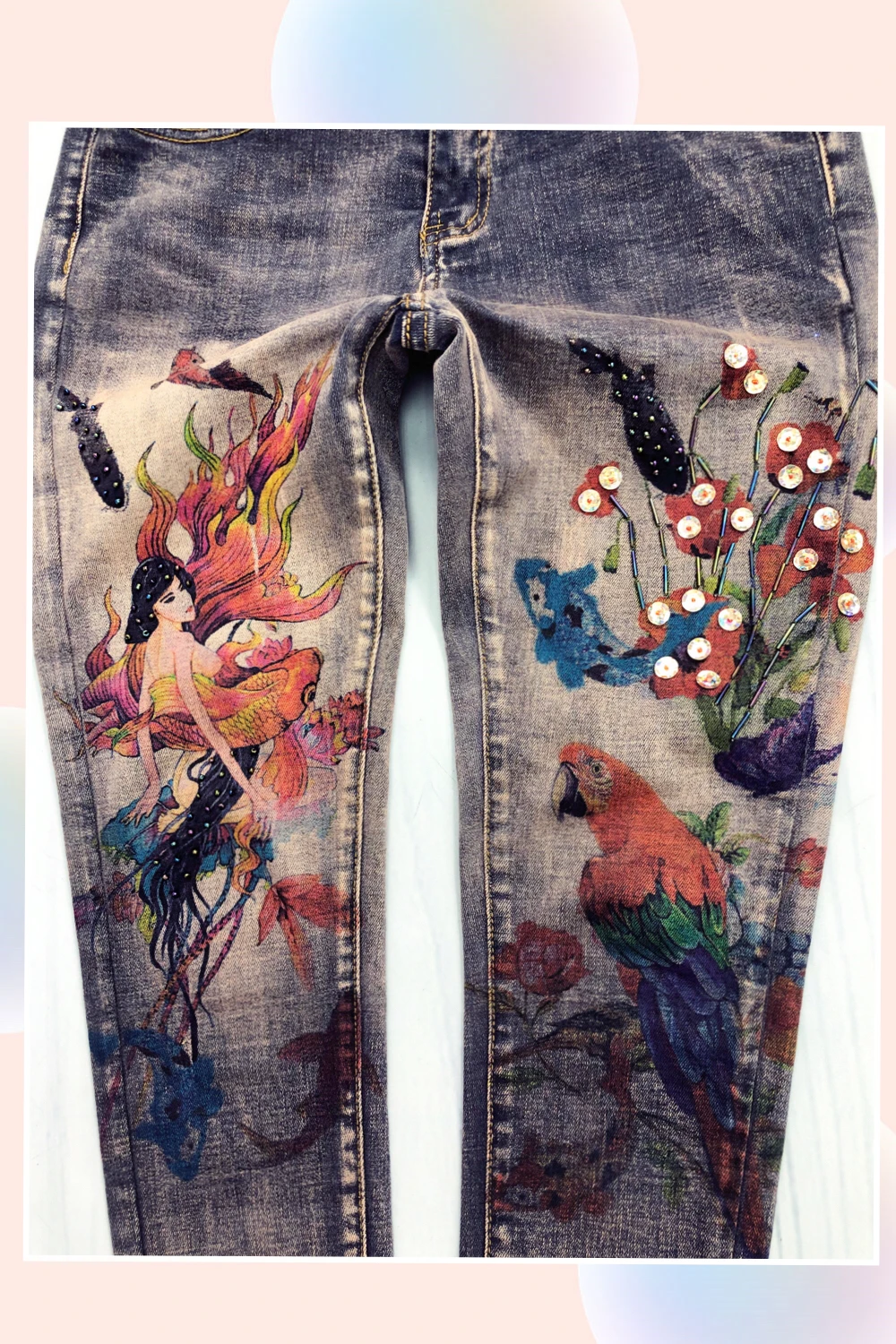 3D Printing Sequin Stretch Jeans Women Pant Skinny High Waist Pencil Pants Denim Jean Ladies Trousers Plus Size A506
3D Printing Sequin Stretch Jeans Women Pant Skinny High Waist Pencil Pants Denim Jean Ladies Trousers Plus Size A506