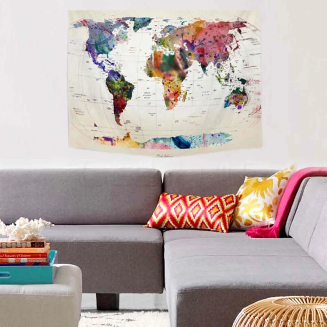 Polyester Vintage World Map Wall Hanging Tapestry Bedspread Living Room Decor Tapestries
Polyester Vintage World Map Wall Hanging Tapestry Bedspread Living Room Decor Tapestries