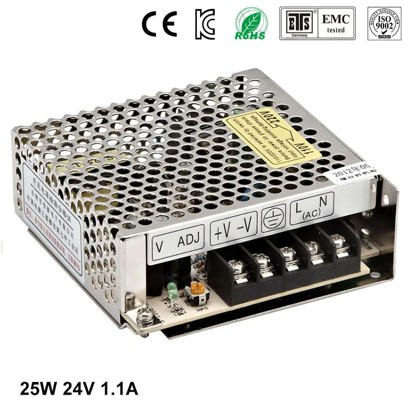 

Best quality 24V 1.1A 25W Switching Power Supply Driver for LED Strip AC 100-240V Input to DC 24V free shipping