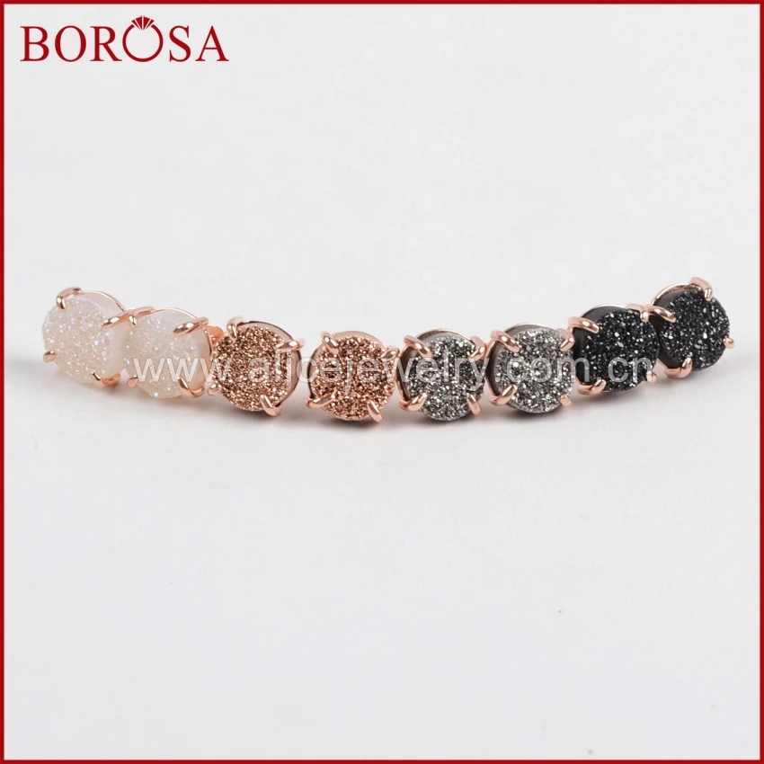 Круглые серьги-гвоздики BOROSA ZG0132 из титана цвета розового золота в форме когтей, Разноцветные серьги с натуральной друзой
Круглые серьги-гвоздики BOROSA ZG0132 из титана цвета розового золота в форме когтей, Разноцветные серьги с натуральной друзой