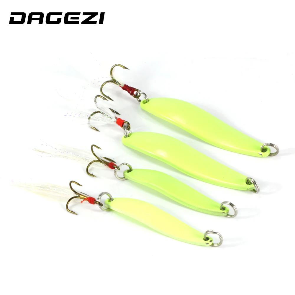 DAGEZI Metal Spinner Spoon Lure Luminous Hard Baits Sequins Noise Paillette with Feather Treble Hook fishing Tackle 5/7/10/13g
DAGEZI Metal Spinner Spoon Lure Luminous Hard Baits Sequins Noise Paillette with Feather Treble Hook fishing Tackle 5/7/10/13g