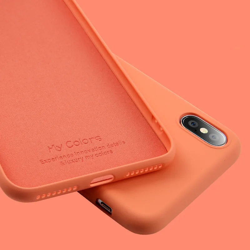 Жидкий силиконовый мягкий чехол из ТПУ для iPhone 7 6 6S Plus чехлы телефонов X XR XS 11 Pro Max