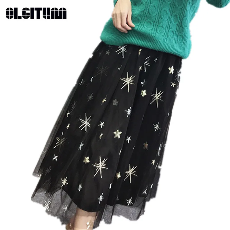 New Design Women Skirts Embroidery Sequins Skirt Female Long Section Net Skirt Fashion Skirt for Girl SK143
New Design Women Skirts Embroidery Sequins Skirt Female Long Section Net Skirt Fashion Skirt for Girl SK143