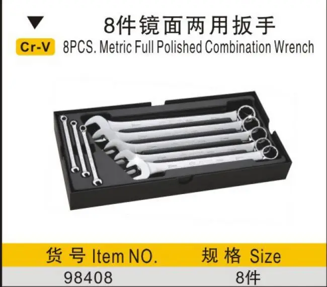 BESTIR taiwan made CRV steel 8pcs metric mirror polished combination wrenches kit Moving hand tools NO.98408 freeship
BESTIR taiwan made CRV steel 8pcs metric mirror polished combination wrenches kit Moving hand tools NO.98408 freeship