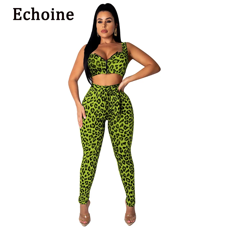 Echoine/Модный комплект из двух предметов с леопардовым принтом укороченный топ без