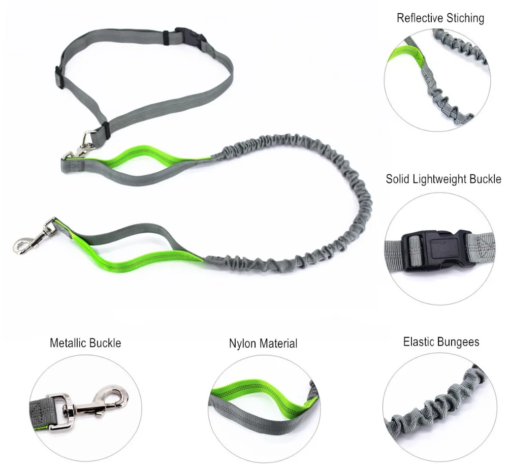 Hand Free Running Dog Lead Shock Absorbing Reflective Dog Leash With Adjustable Waist Belt for Walking or Jogging
Hand Free Running Dog Lead Shock Absorbing Reflective Dog Leash With Adjustable Waist Belt for Walking or Jogging