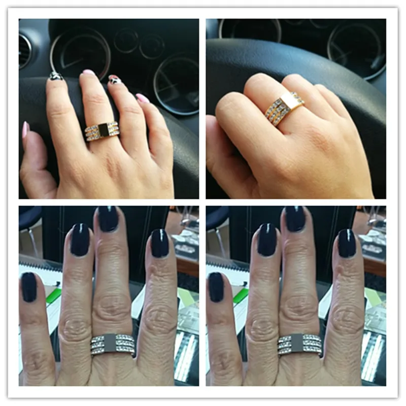 Female Brand Gold Color Zircon Crystal Titanium Stainless Steel Rings For Women Men Wedding Jewelry Three Layers Beauty anillos
Female Brand Gold Color Zircon Crystal Titanium Stainless Steel Rings For Women Men Wedding Jewelry Three Layers Beauty anillos