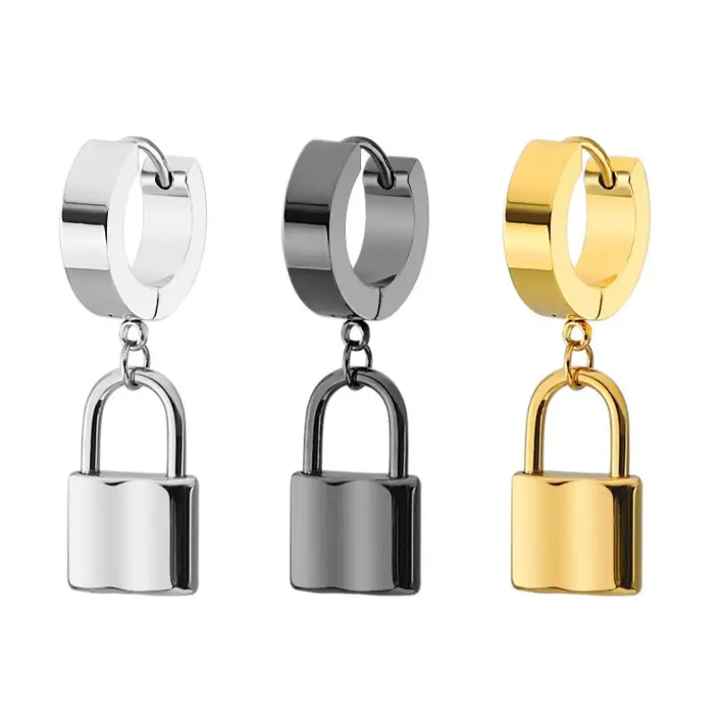 Hoop earrings gold color man stainless steel huggies lock hoop earrings for women
Hoop earrings gold color man stainless steel huggies lock hoop earrings for women