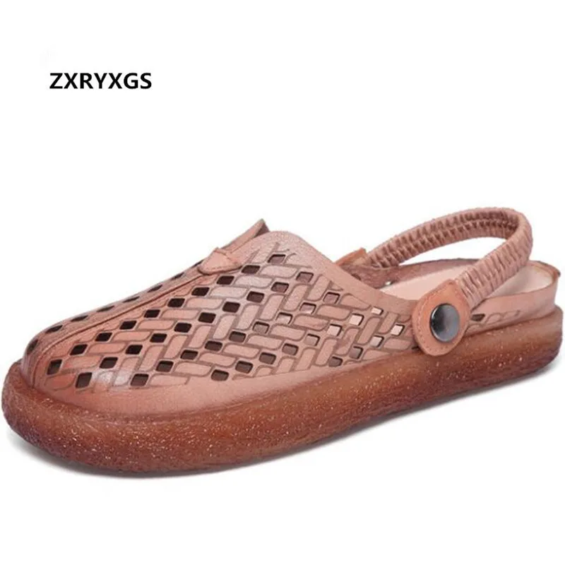 Round Toe Hollow Full Genuine Leather Sandals Flat Slippers Summer Casual Sandals 2019 New Summer Women Slippers Fashion Sandals
Round Toe Hollow Full Genuine Leather Sandals Flat Slippers Summer Casual Sandals 2019 New Summer Women Slippers Fashion Sandals