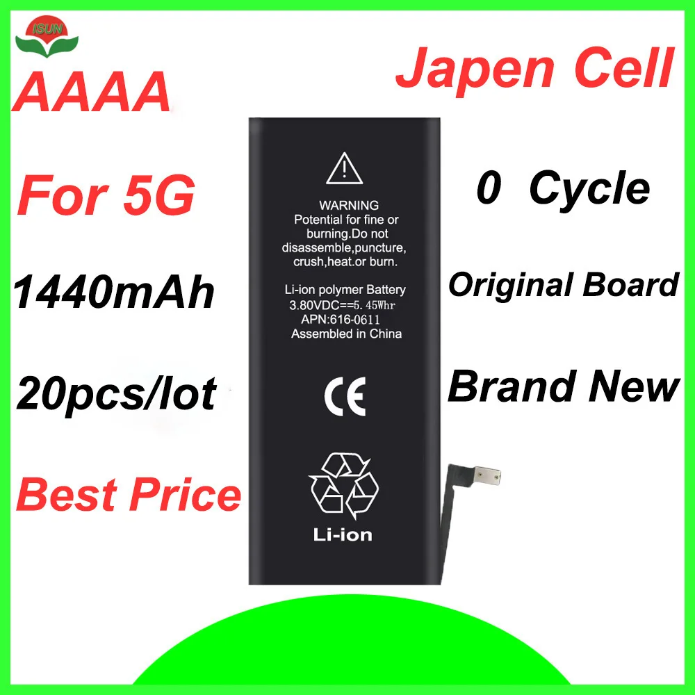ISUN 20 шт./лот AAAA 1440 мАч батарея для iPhone 5 5G Li-Ion внутренняя замена батареи
ISUN 20 шт./лот AAAA 1440 мАч батарея для iPhone 5 5G Li-Ion внутренняя замена батареи