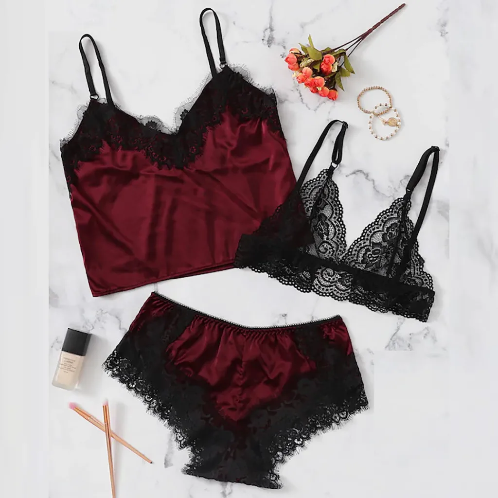 MIARHB Women Pajamas Female Sexy Nightwear Pyjamas Satin Tops Pants Lace Bras Sleepwear Sets Strapless Sleeveless Pijamas
MIARHB Women Pajamas Female Sexy Nightwear Pyjamas Satin Tops Pants Lace Bras Sleepwear Sets Strapless Sleeveless Pijamas
