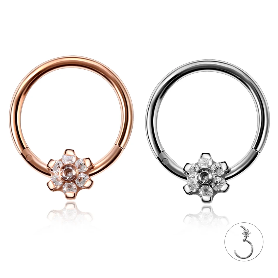 1PC Steel Segment Hinged Rings Flower Crystal Piercing Nariz Septum Clicker Labret Rings Nose Earrings Piercings Body Jewelry
1PC Steel Segment Hinged Rings Flower Crystal Piercing Nariz Septum Clicker Labret Rings Nose Earrings Piercings Body Jewelry