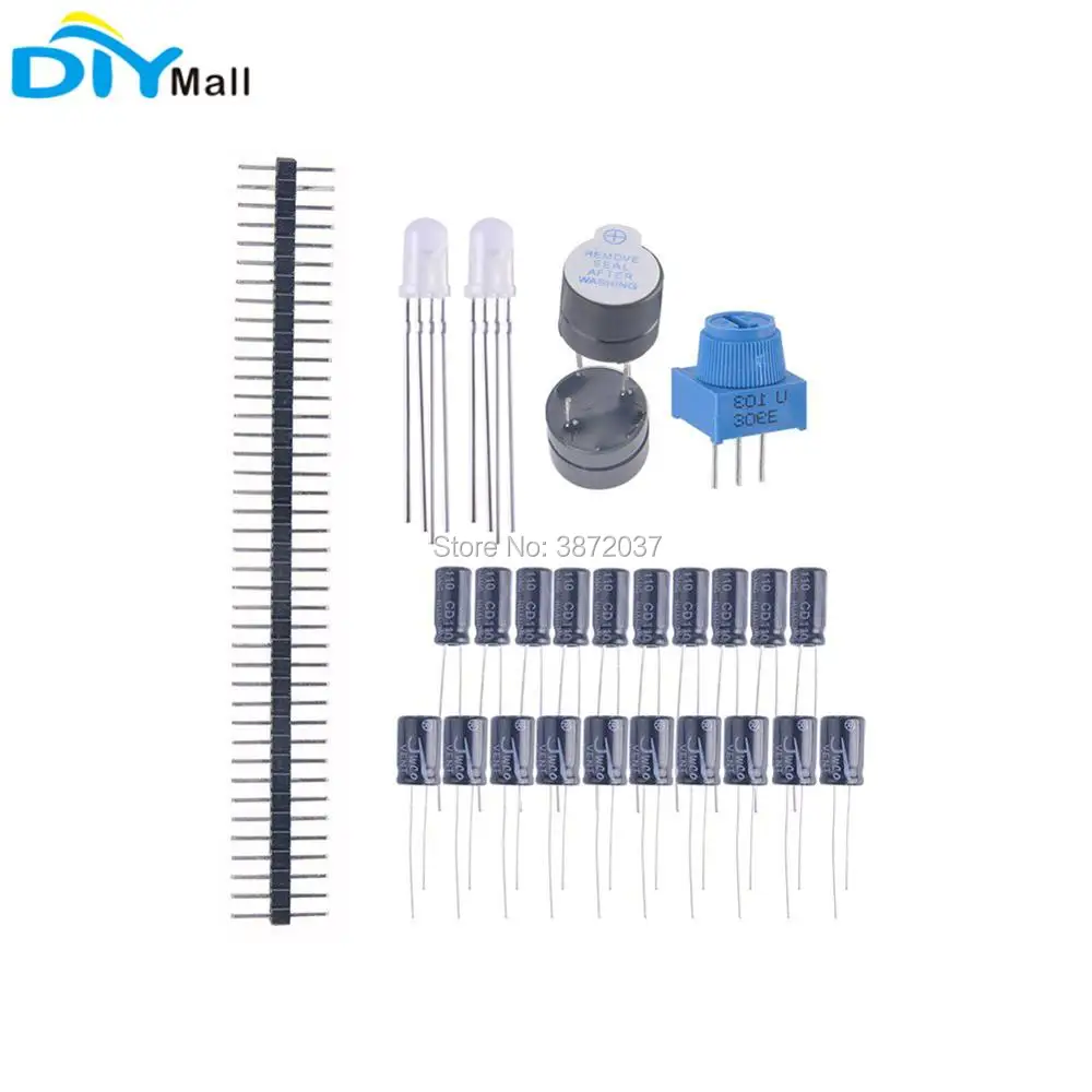 DIYmall UNO R3 Board Electronic Fans Kit Breadboard Cable Button Switch Power Module for Arduino
DIYmall UNO R3 Board Electronic Fans Kit Breadboard Cable Button Switch Power Module for Arduino