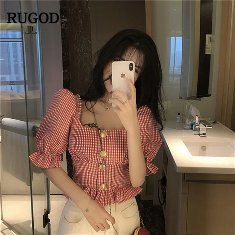Женская плиссированная блузка RUGOD, эластичная блузка в клетку, с рукавами-фонариками, 2019, рубашка с квадратным воротником
Женская плиссированная блузка RUGOD, эластичная блузка в клетку, с рукавами-фонариками, 2019, рубашка с квадратным воротником