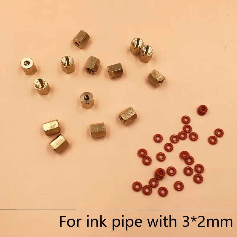 20pcs wholesale Mimaki Roland Mutoh printer ink tube connector copper nut screw with O ring damper clamp with 3*2mm 
20pcs wholesale Mimaki Roland Mutoh printer ink tube connector copper nut screw with O ring damper clamp with 3*2mm