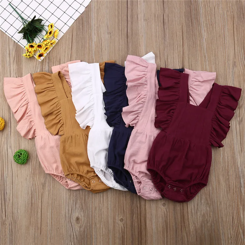 Sweet Newborn Baby Girl Ruffles Bodysuit Sleeveless Backless Pure Color Bodysuit Princess Cotton Jumpsuit Outfit Clothes 0-24M
Sweet Newborn Baby Girl Ruffles Bodysuit Sleeveless Backless Pure Color Bodysuit Princess Cotton Jumpsuit Outfit Clothes 0-24M