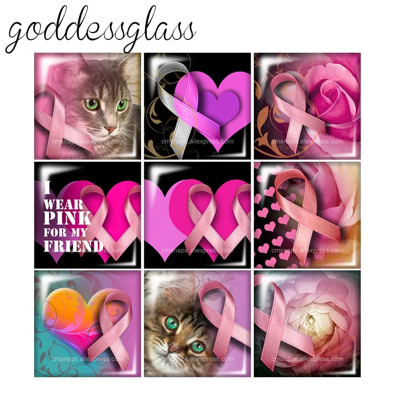Beauty Pink Ribbon Love pattern Cure 10pcs 12mm/20mm/25mm/30mm Square photo glass cabochon demo flat back Making findings FB0123
Beauty Pink Ribbon Love pattern Cure 10pcs 12mm/20mm/25mm/30mm Square photo glass cabochon demo flat back Making findings FB0123