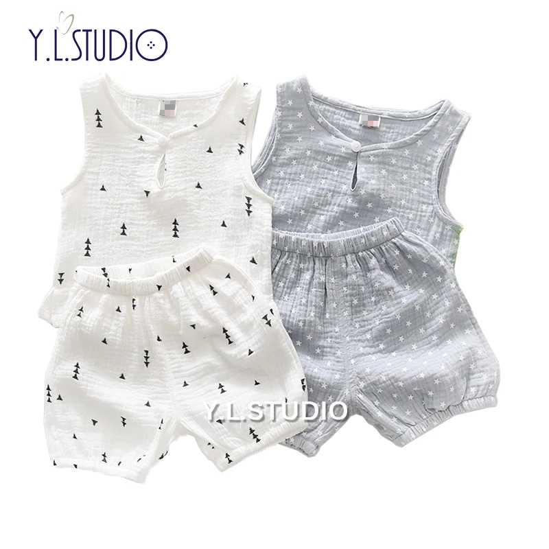 Summer Toddler Boys Girls Clothes Set Printed Sleeveless T-shirt Tops Shorts Pure Cotton Soft Baby Outfits Children Clothing Set
Summer Toddler Boys Girls Clothes Set Printed Sleeveless T-shirt Tops Shorts Pure Cotton Soft Baby Outfits Children Clothing Set