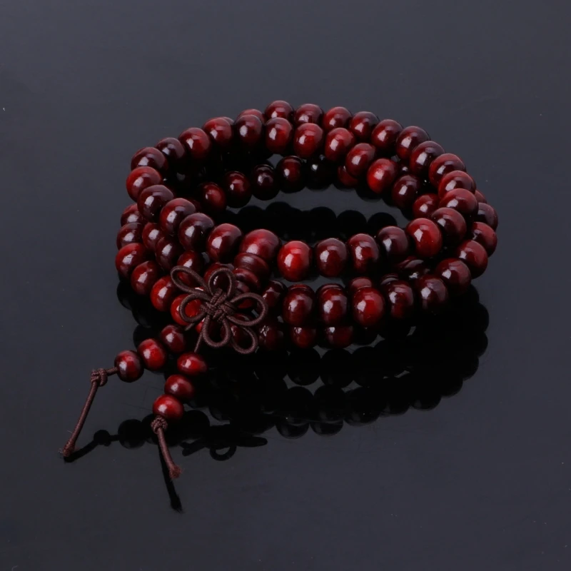Natural Sandalwood 8mm Beads Bracelets 108 Wood Buddha Prayer Jewelry |