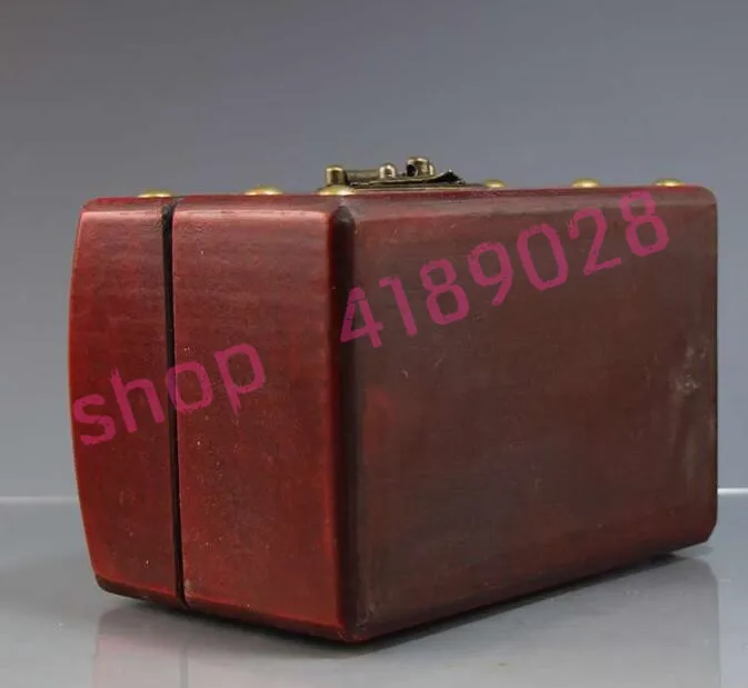 100 solid wood, peony square jewellery box, antique collection.