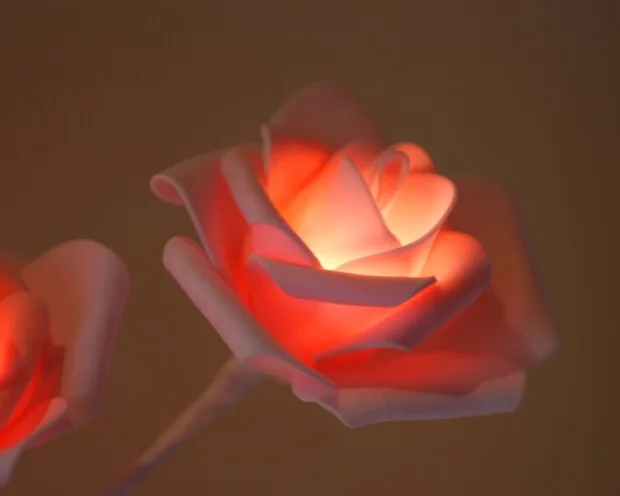 Светодио дный LED белый розовый цветок розы прикроватная спальня ночник