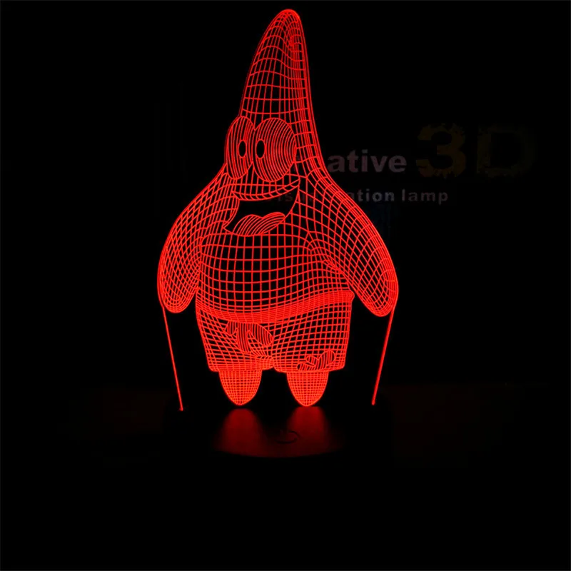 3d-лампа в виде Патрика звезды романтический акриловый Настольный светильник с