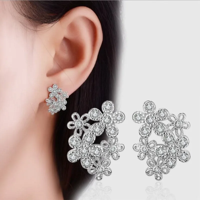 Luxury Crystal Inlaid 925 Sterling Silver Jewelry Fashion Hypoallergenic Flowers Personality Female Stud Earrings SE426
Luxury Crystal Inlaid 925 Sterling Silver Jewelry Fashion Hypoallergenic Flowers Personality Female Stud Earrings SE426