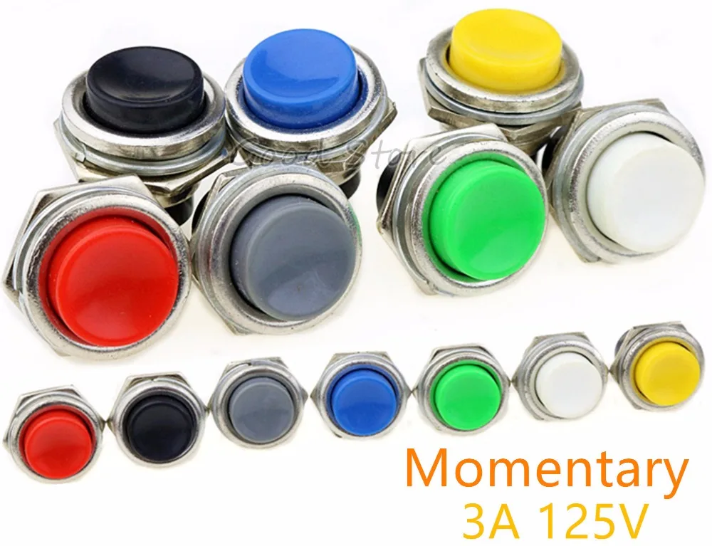 1PCS DS-212 Momentary SPST NO Red/Gray/Green/White/Black/Blue/Yellow Round Cap Push Button Switch AC 125V 3A DS212
1PCS DS-212 Momentary SPST NO Red/Gray/Green/White/Black/Blue/Yellow Round Cap Push Button Switch AC 125V 3A DS212